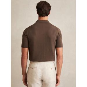 REISS Duchie Merino Wool Open-Collar Polo Shirt